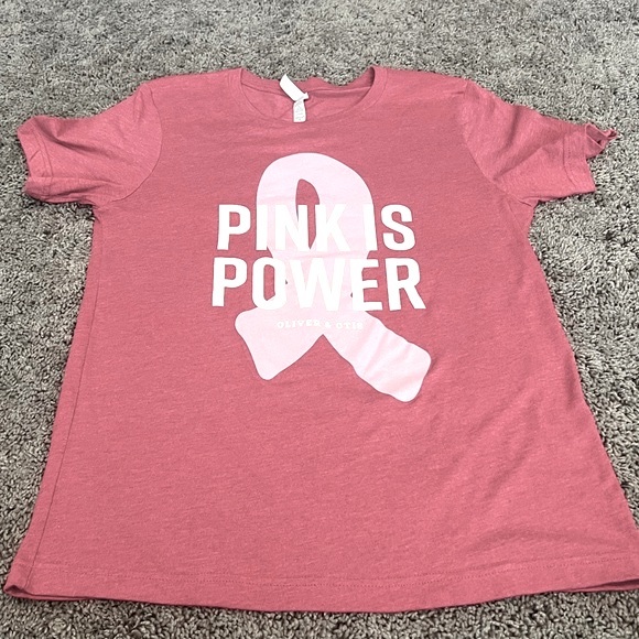 Graphic Tee Pink is Power Breast Awareness T-shirt Medium - Picture 2 of 5